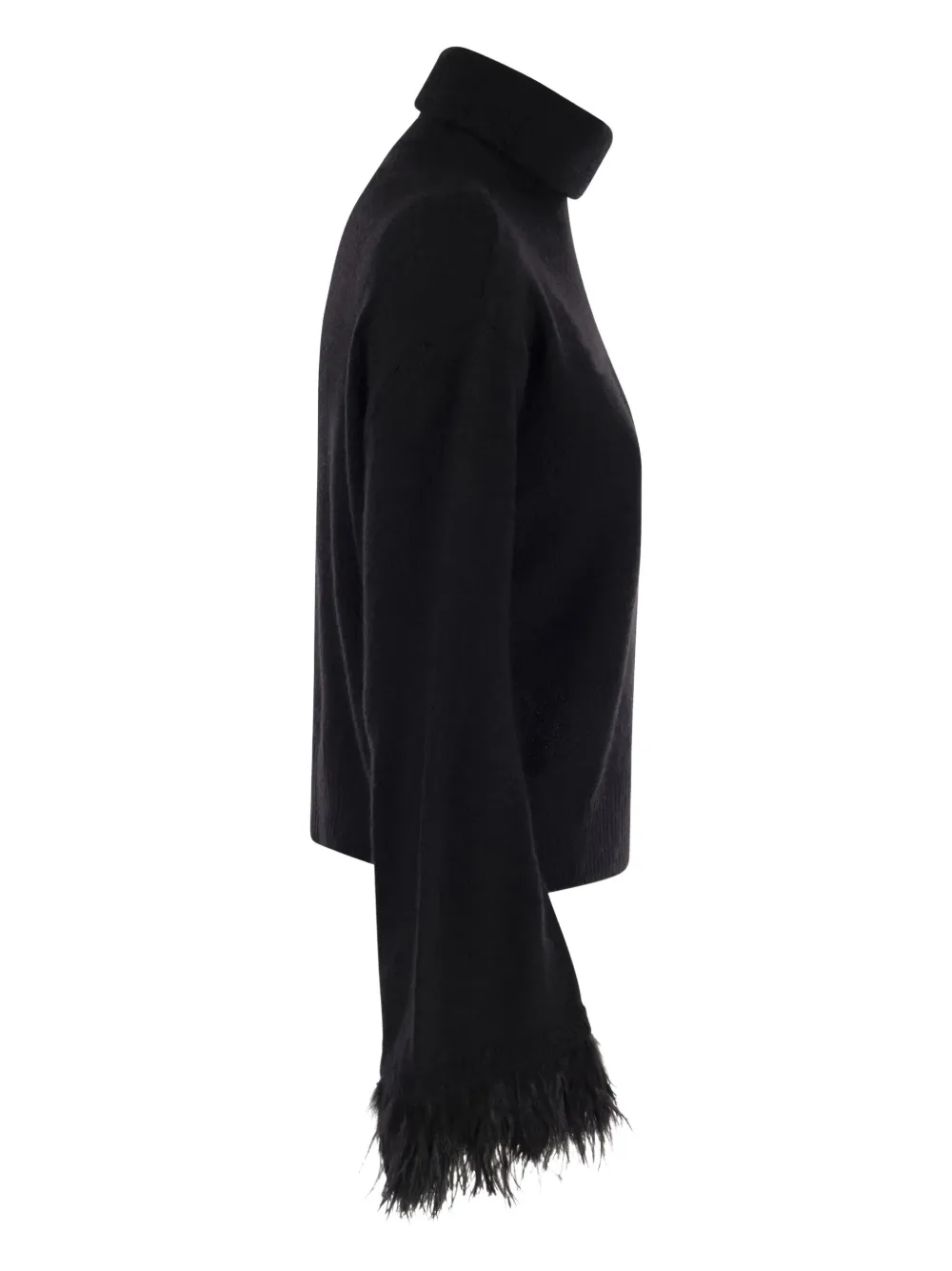 Max Mara Trui met veren afwerking Zwart