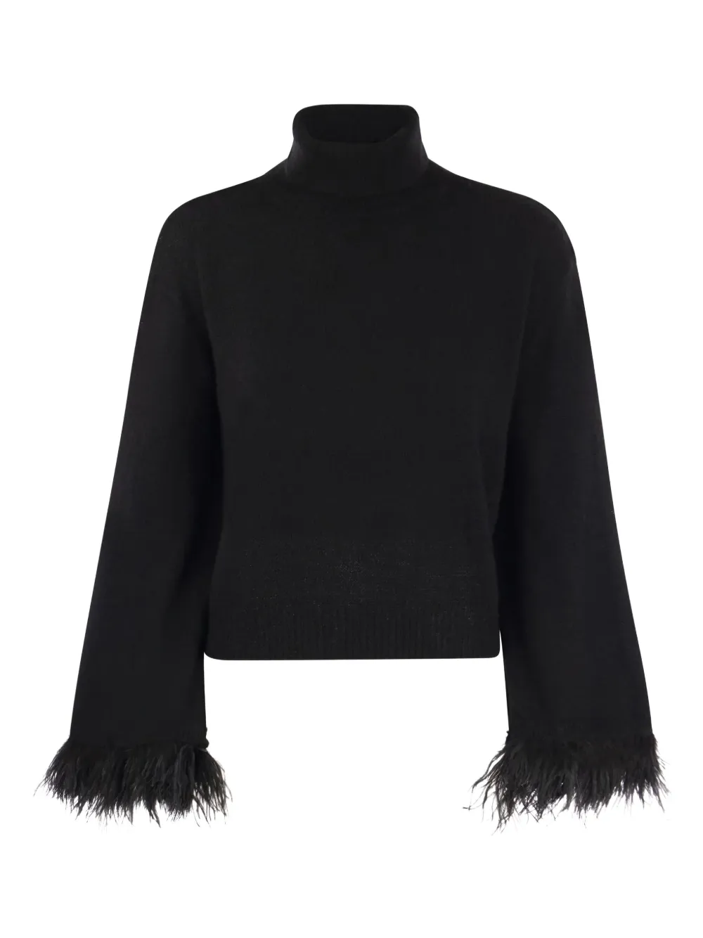 Max Mara Trui met veren afwerking Zwart
