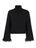 Max Mara feather-trim sweater - Black