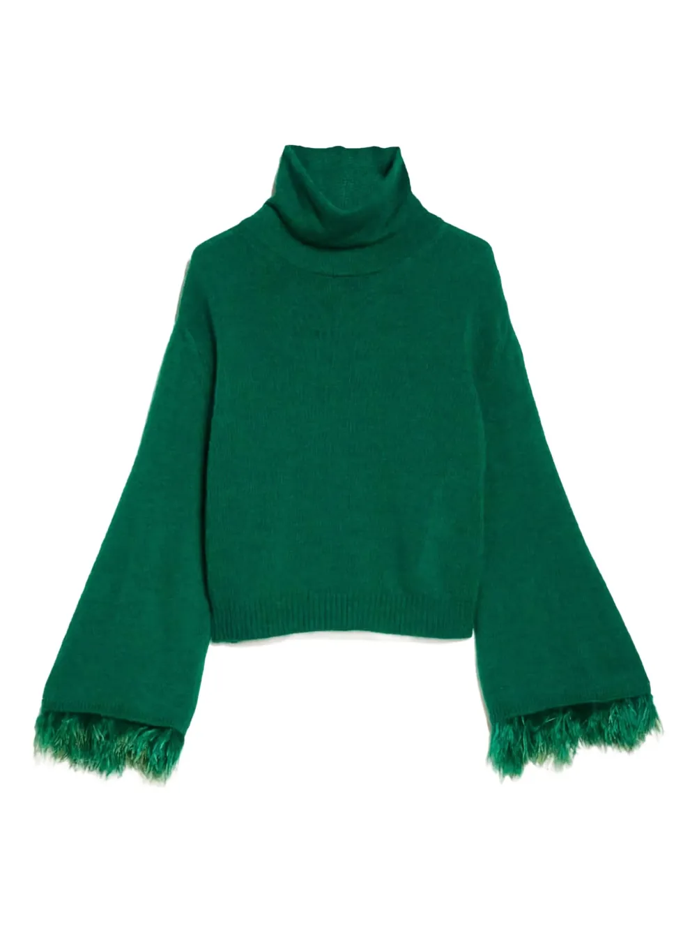 Max Mara Trui met veren afwerking Groen