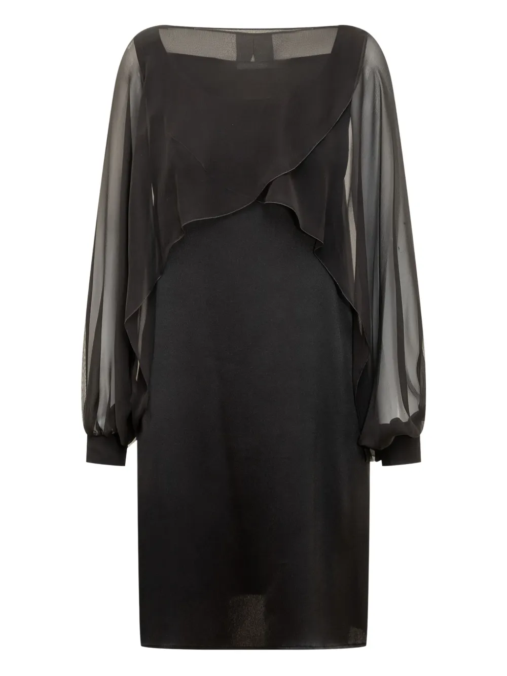 Alberta Ferretti vestido midi con diseño traslúcido | negro | Image 1