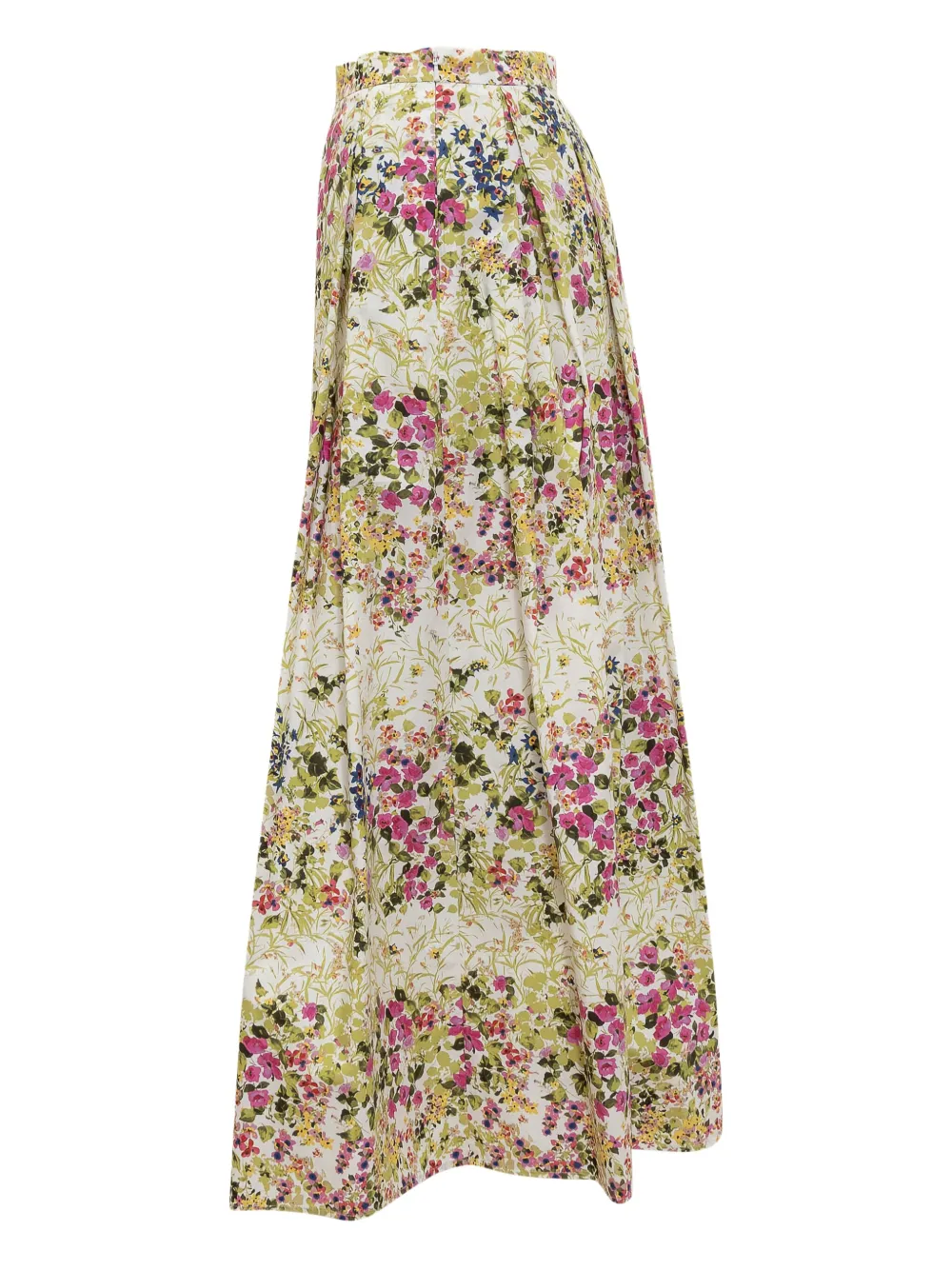 Max Mara Floral-print Midi Skirt In 中性色