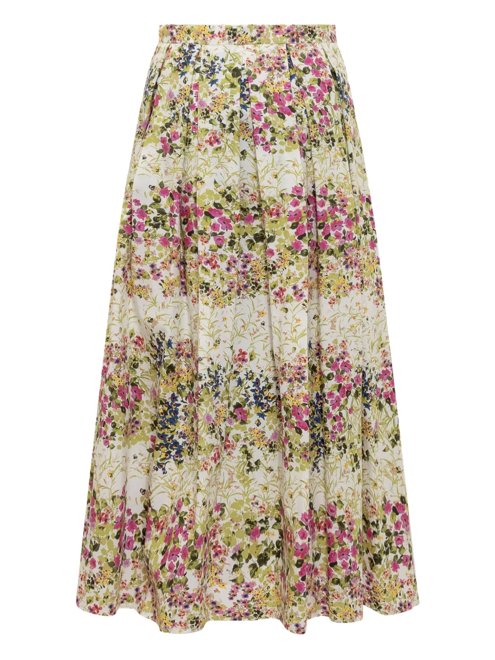 Max Mara Floral-print Midi Skirt In 中性色