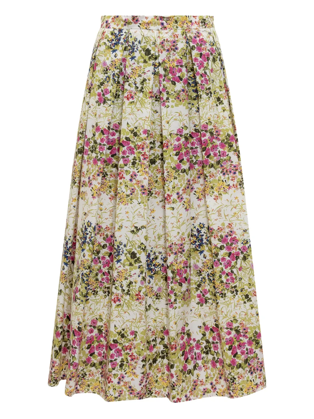Max Mara Floral-print Midi Skirt In 中性色