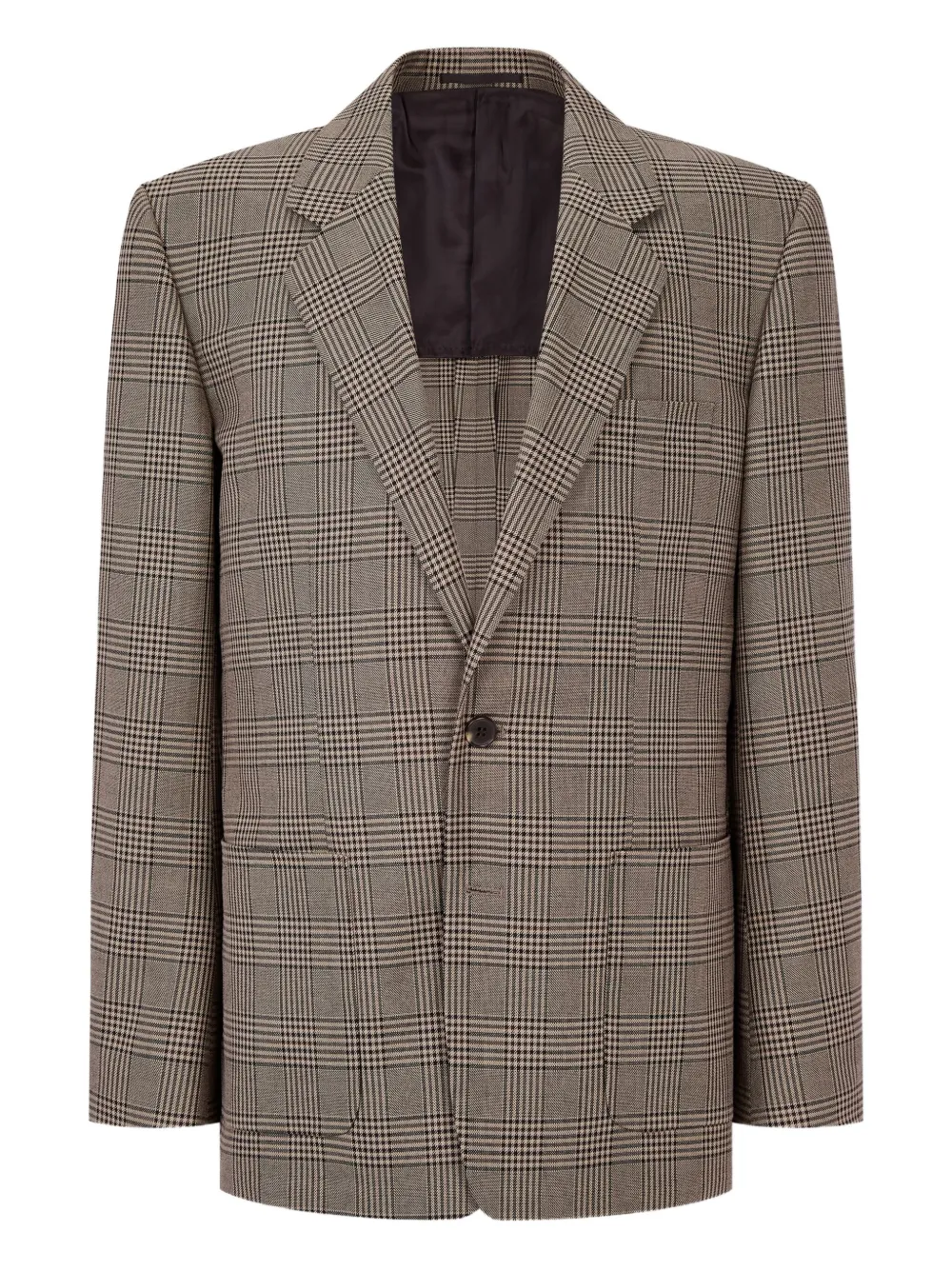 Man On The Boon. checked single-button blazer | Braun | Image 1