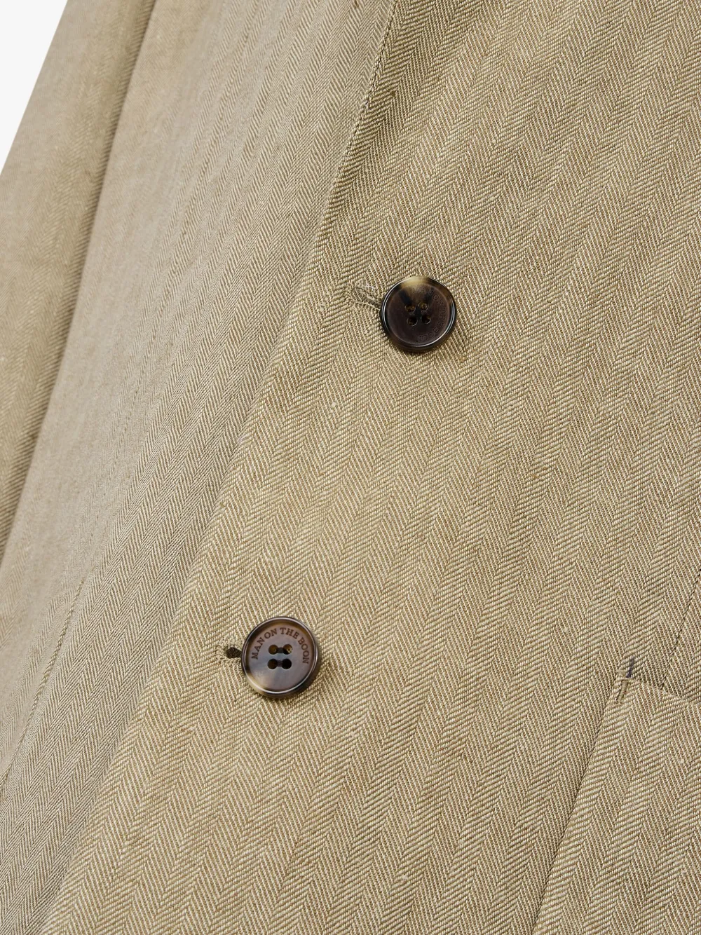 MAN ON THE BOON. HERRINGBONE-PATTERN LINEN BLAZER