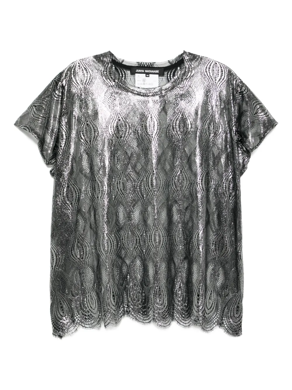 Junya Watanabe Metallic T-shirt Zwart