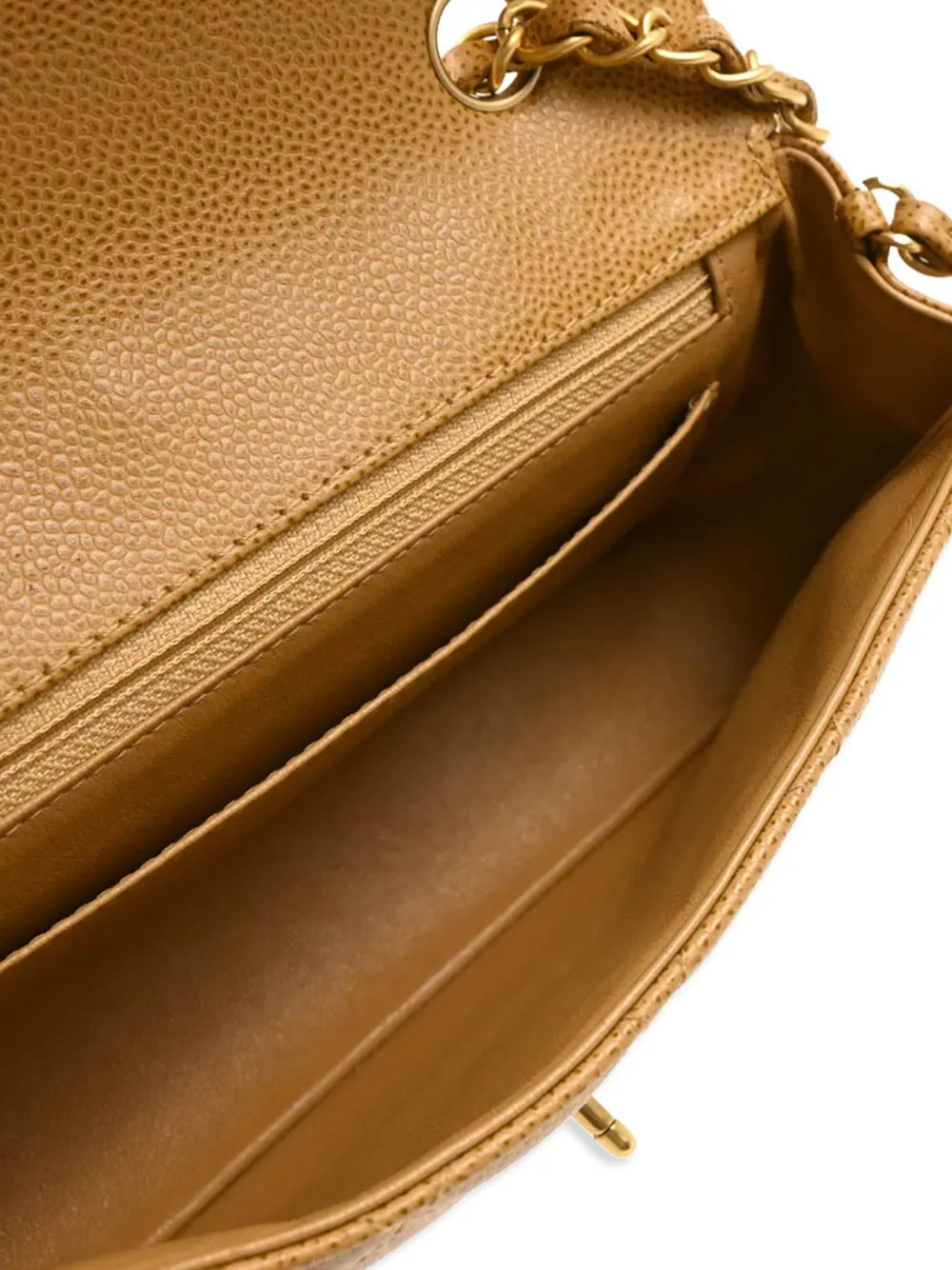 Pre-owned Chanel 2003 Straight Flap Shoulder Bag In Neutrals