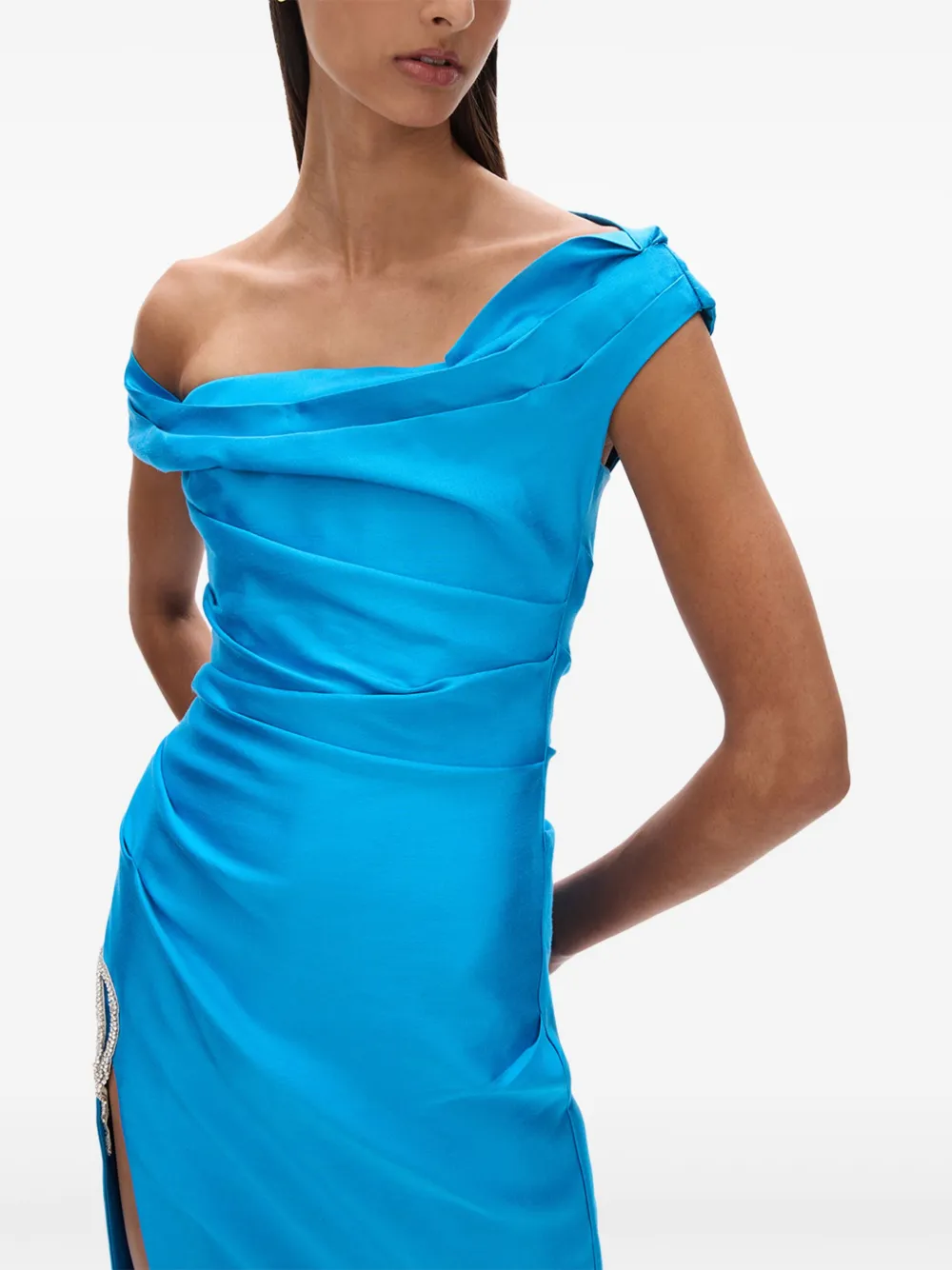 Rachel Gilbert Off-shoulder jurk Blauw