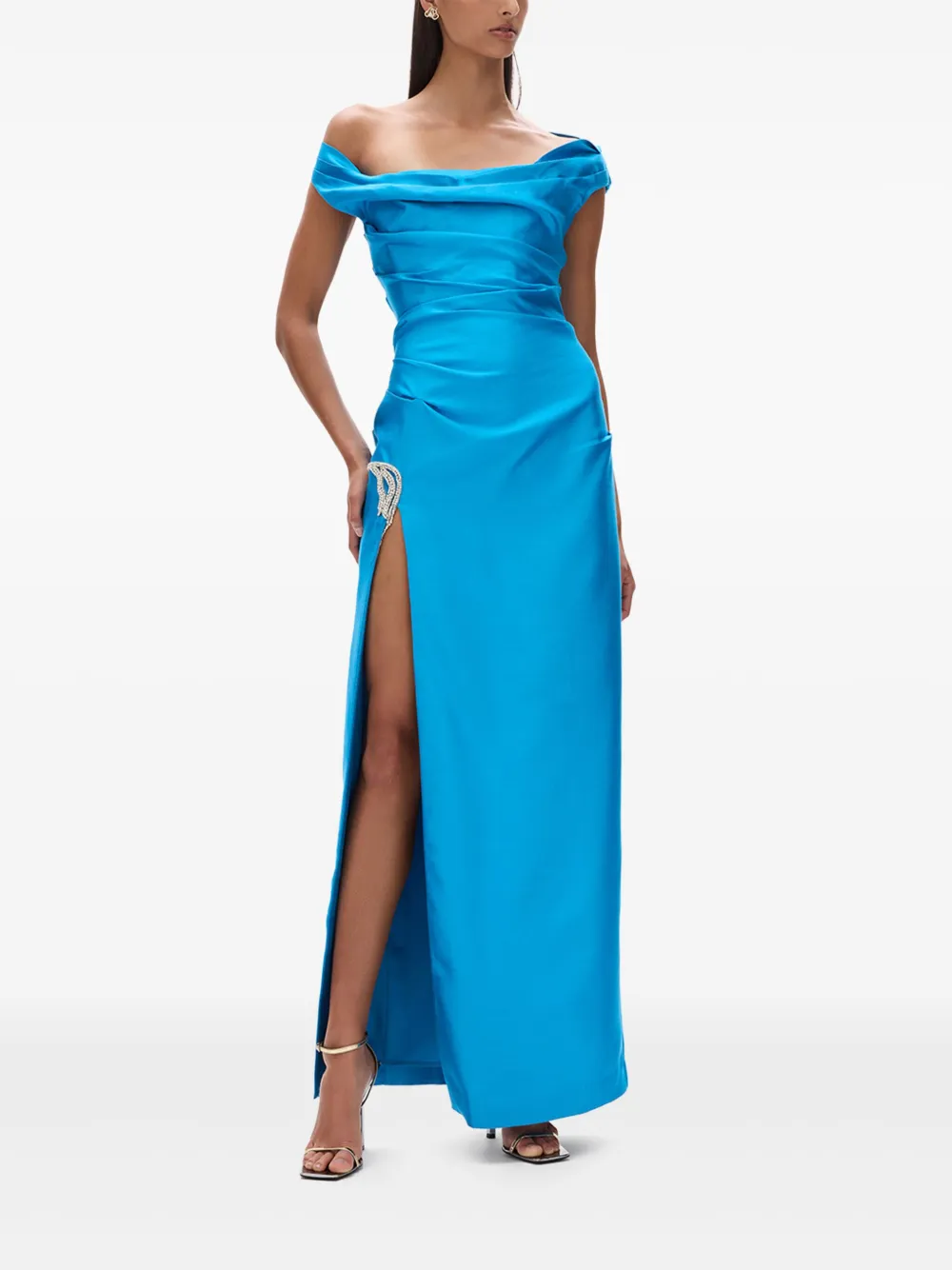 Rachel Gilbert Off-shoulder jurk - Blauw