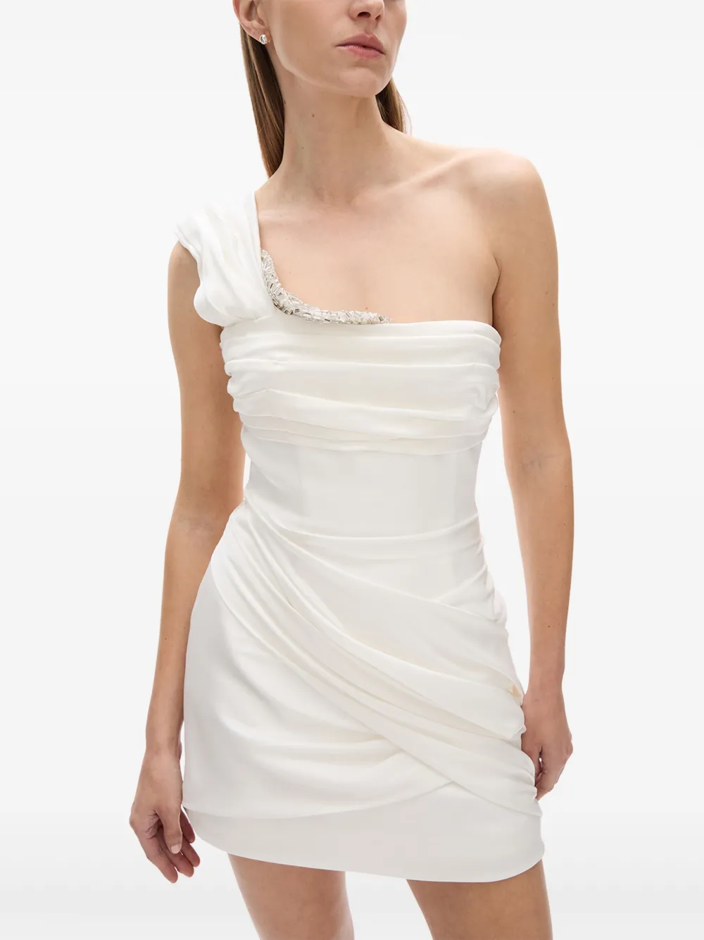 Rachel Gilbert Gedrapeerde jurk Beige