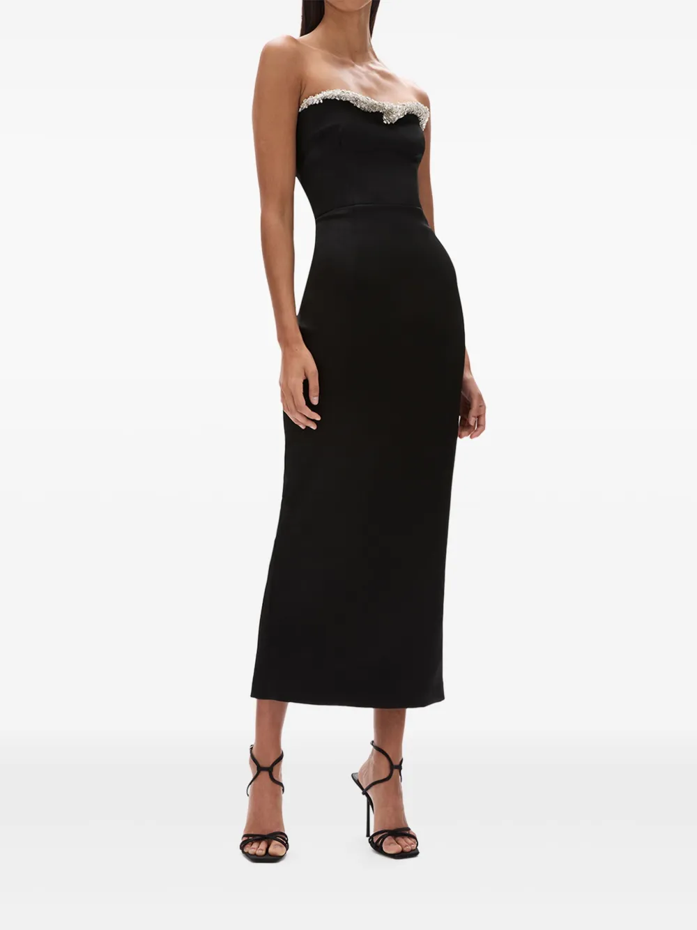 Rachel Gilbert Avondjurk verfraaid met kralen Zwart