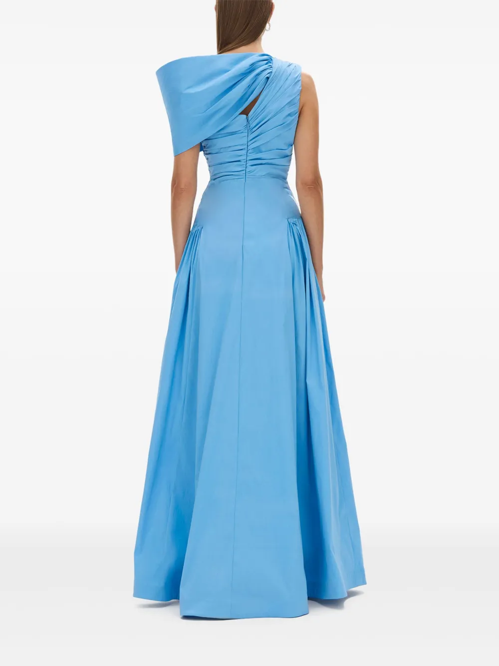 Rachel Gilbert Asymmetrische gedrapeerde avondjurk Blauw
