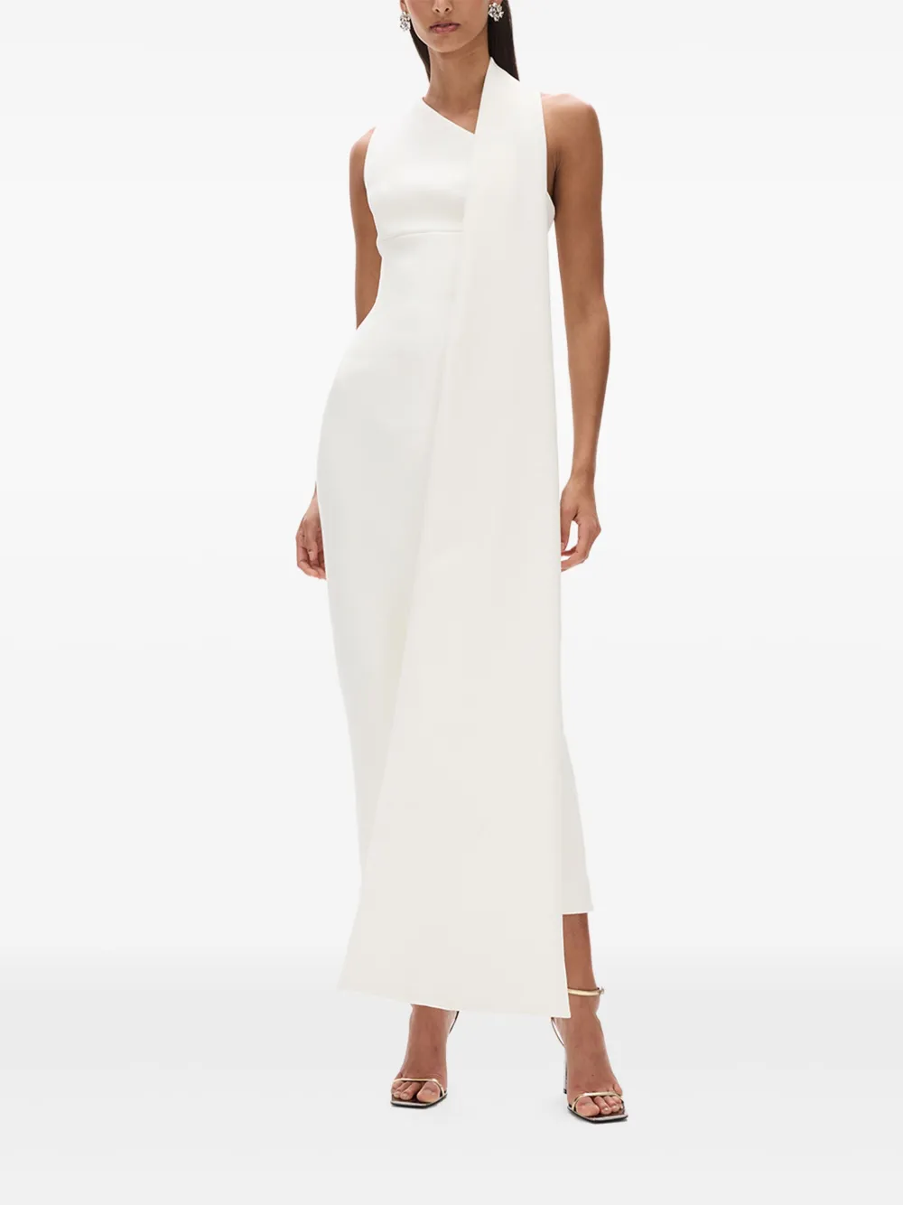 Rachel Gilbert Clara midi-jurk met asymmetrisch detail Wit