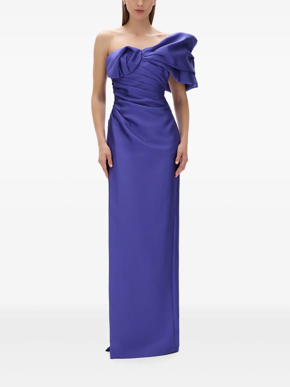 Rachel Gilbert Marlo off-shoulder avondjurk met ruches - Paars