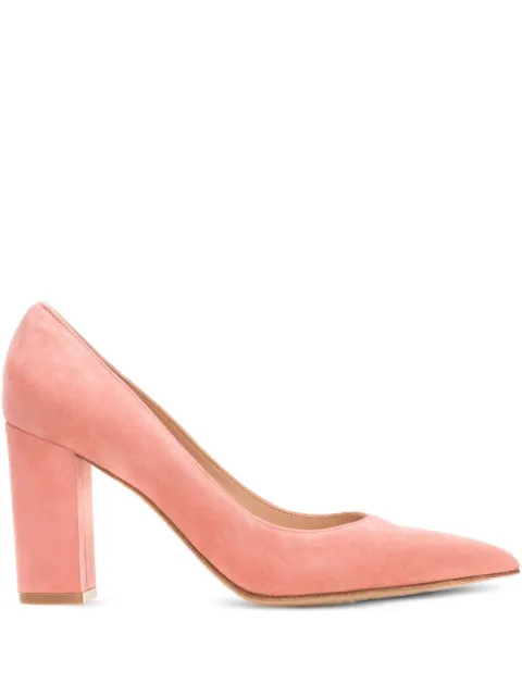 Gianvito Rossi 85mm Piper suede block-heel pumps