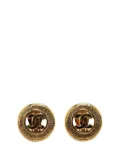 CHANEL Pre-Owned 1950-1970 Gold Plated CC Round Clip On Earrings costume earrings