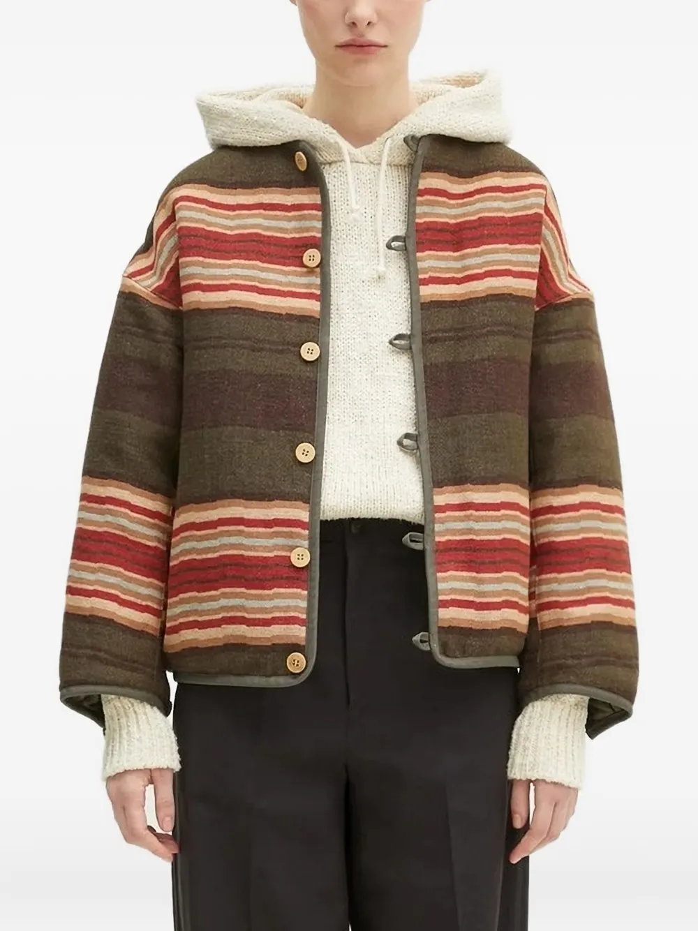 Visvim Gebreide hoodie Wit
