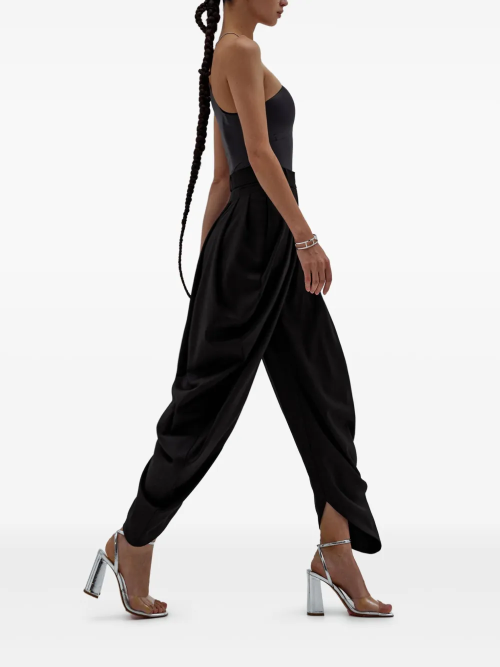 Annafoxy Drop-crotch Trousers In Black