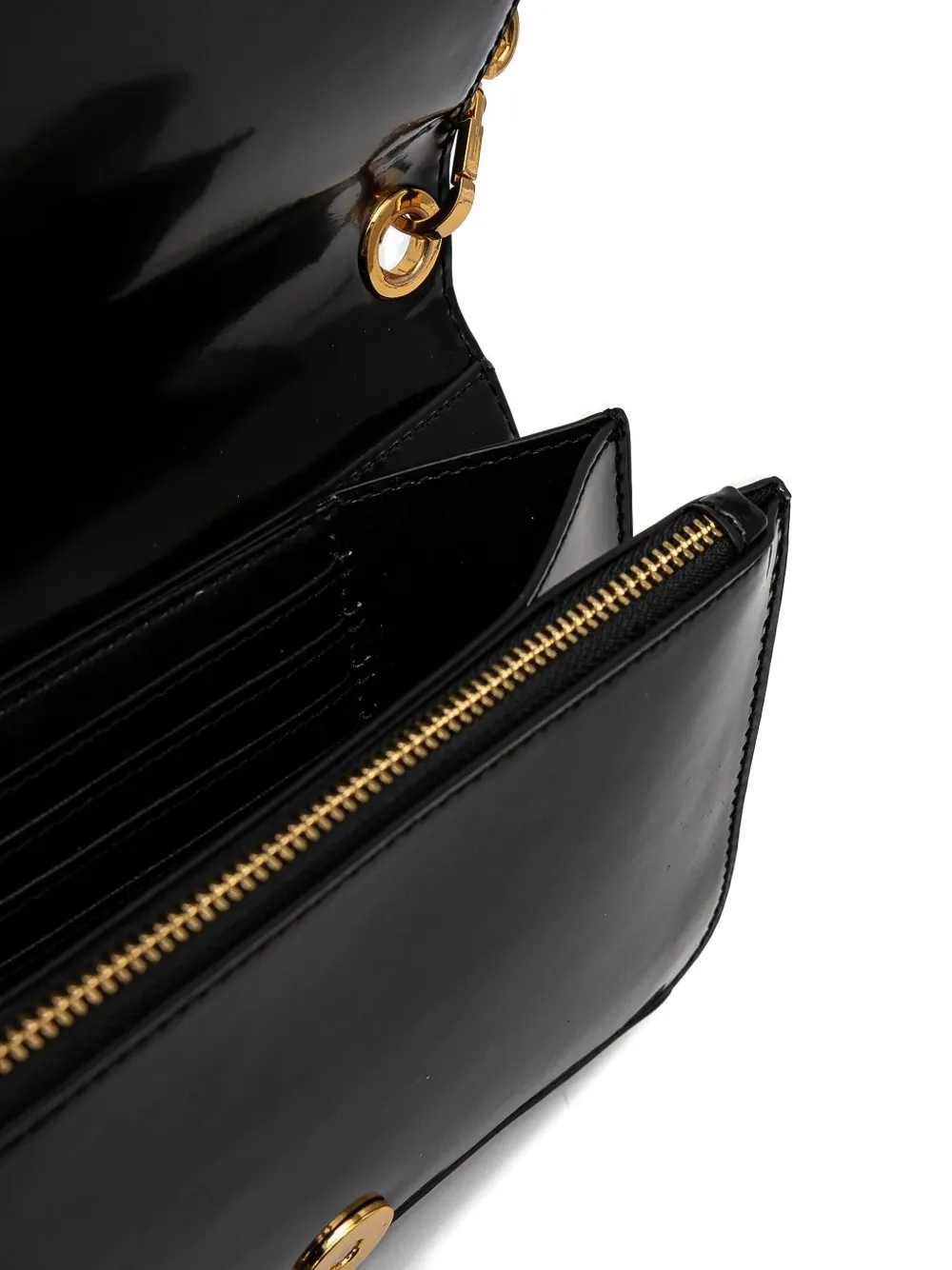 Just Cavalli Crossbodytas met logoplakkaat en kettingband Zwart