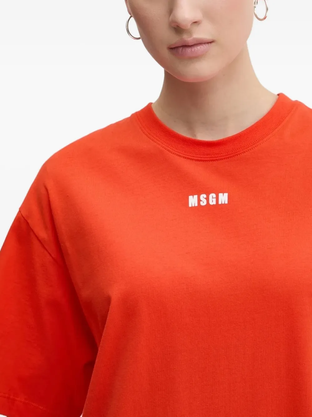 Msgm Logo-print Maxi Dress In Orange