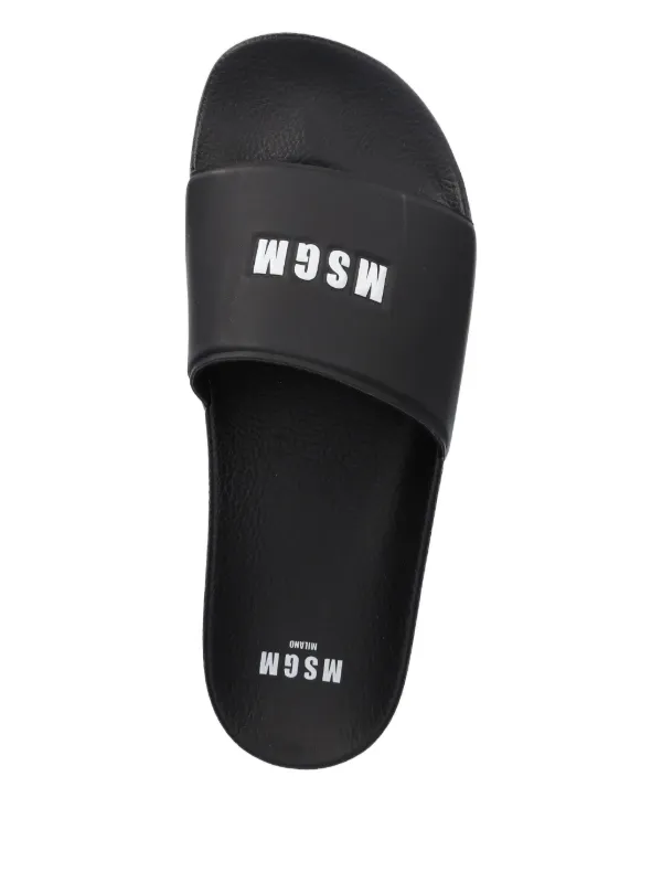 ★MSGM★ロゴ ディテール スライド MSGM debossed-logo Slides | Black | FARFETCH