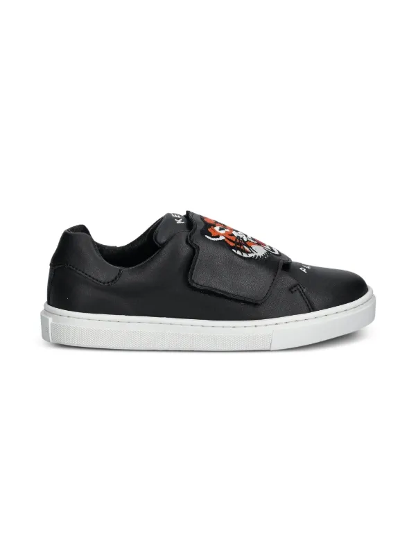 Kenzo Kids Tênis Com Aplicação De Tigre | Preto | FARFETCH BR