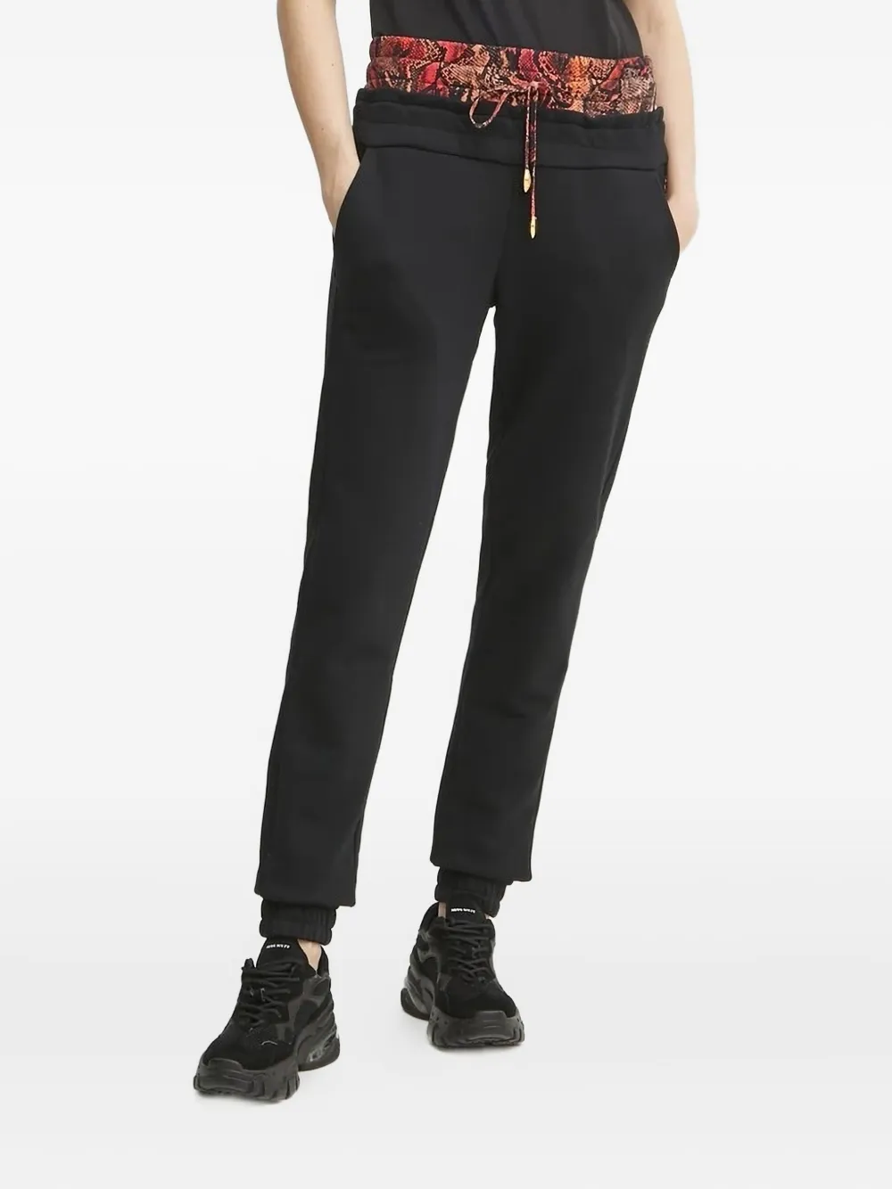 Just Cavalli Trainingsbroek met slangenprint en trekkoord Zwart