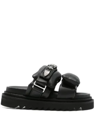 【TOGA PULLA】Leather Sandal Toga Pulla Leather Western Buckle Platform Slides Sandals