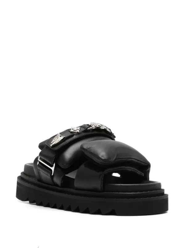 Toga Pulla 40mm Leather Sandals | Black | FARFETCH