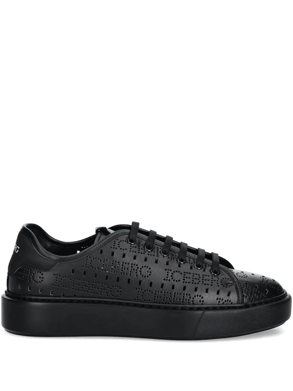 Iceberg Geperforeerde leren sneakers Zwart