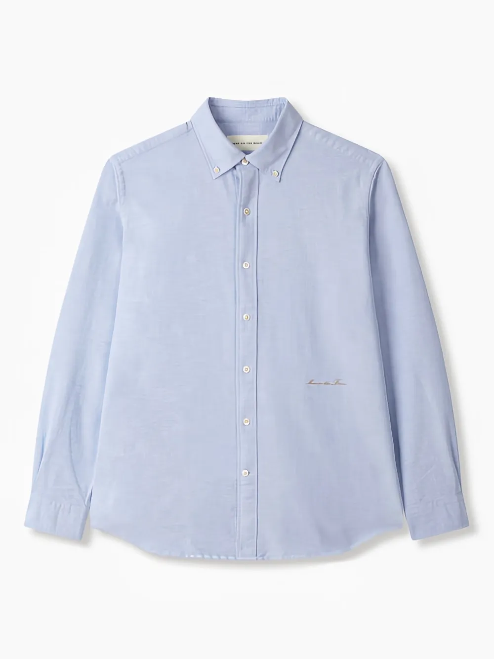 Man On The Boon. Logo-embroidered Shirt In Blau