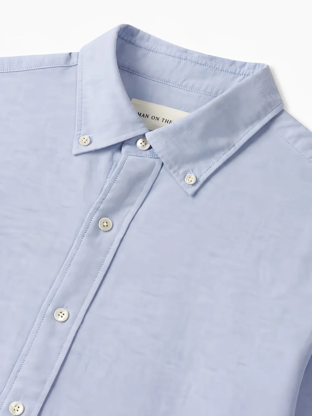 Man On The Boon. Overhemd met geborduurd logo Blauw
