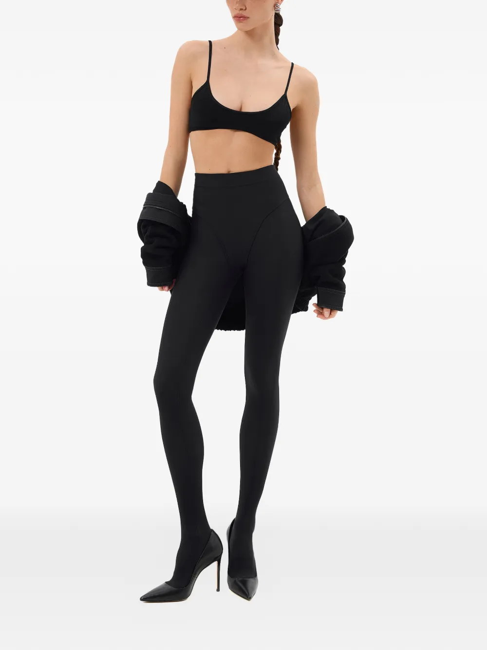  Annafoxy Panelled-design Tights - Black 