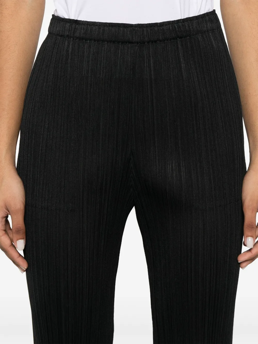 Shop Issey Miyake Pleated Trousers In Black