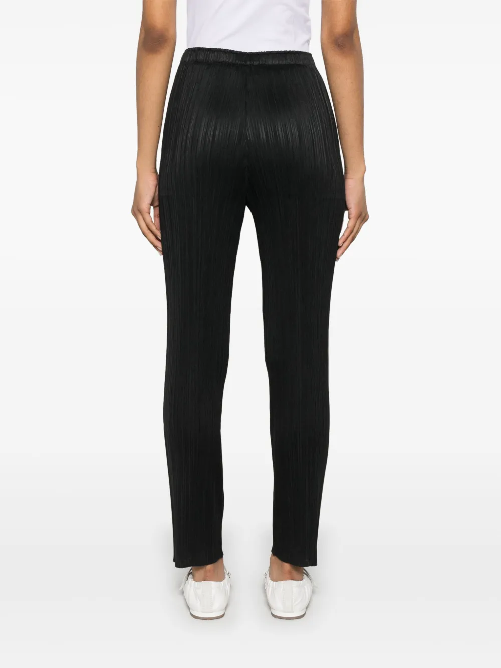 Shop Issey Miyake Pleated Trousers In Black