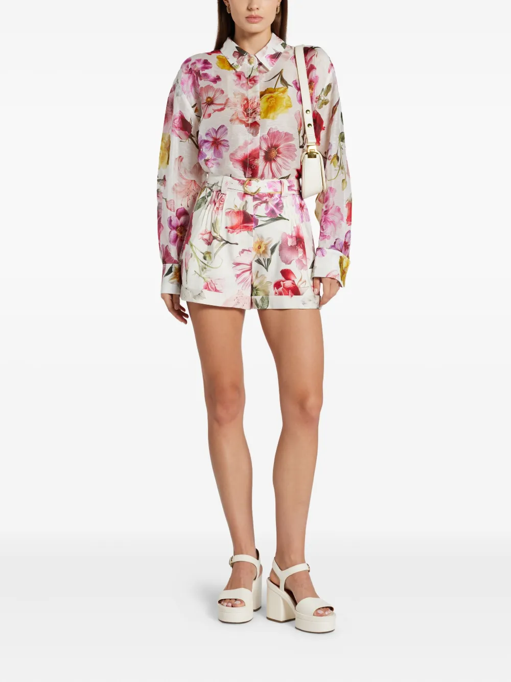 Aje Shorts met bloemenprint - Wit