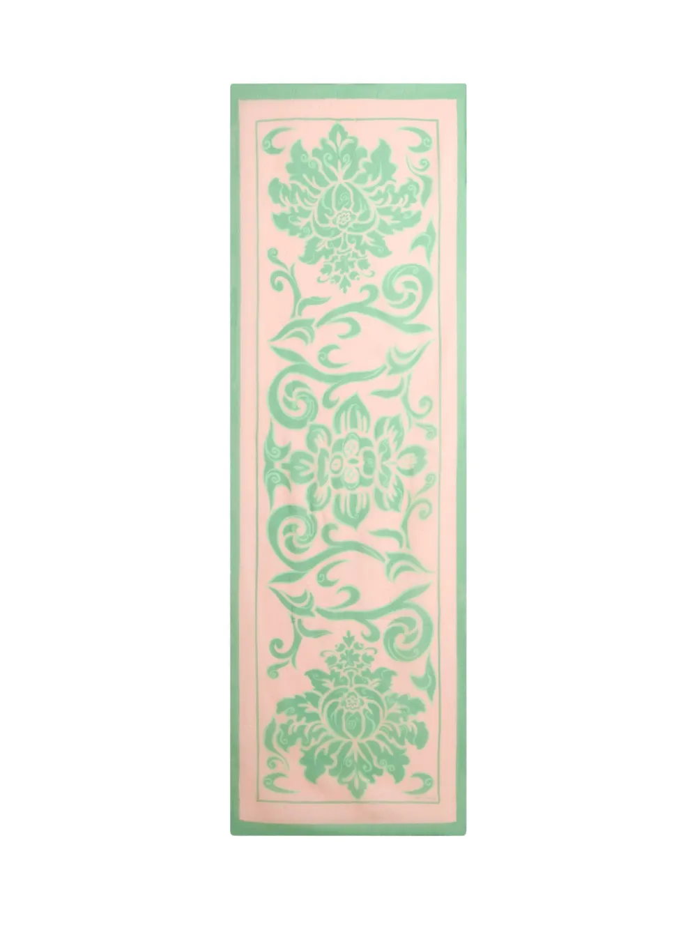 Etro Floral-patterned Rectangular Scarf In Green