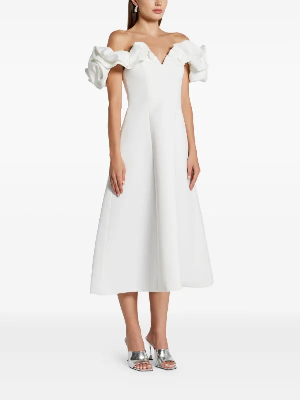 Leo Lin Bella Midi Dress | White | FARFETCH Leo Lin Bella Midi Dress | White | FARFETCH