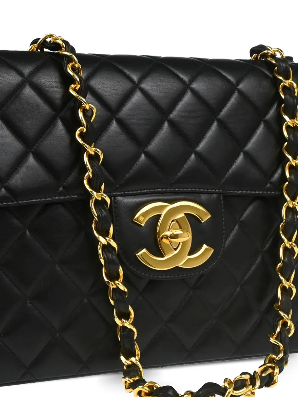 Pre-owned Chanel 1998 Jumbo Classic Flap In Black