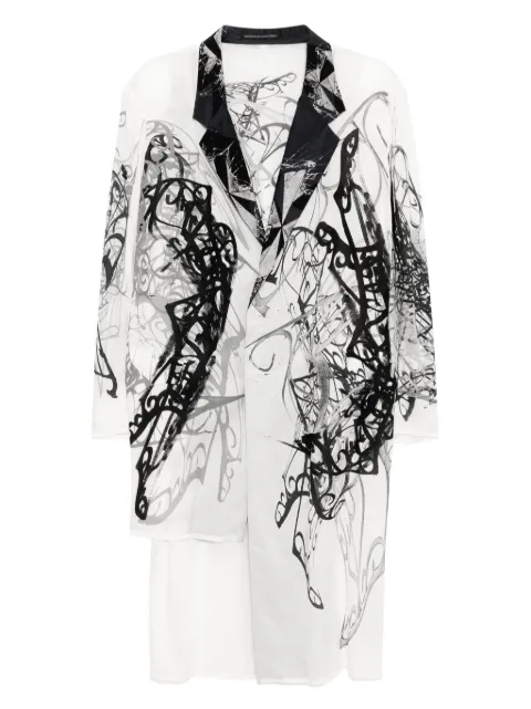 Yohji Yamamoto graphic-print coat