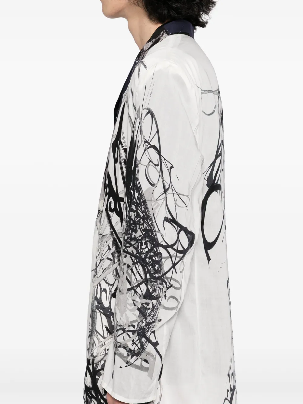 Yohji Yamamoto Jas met print Wit