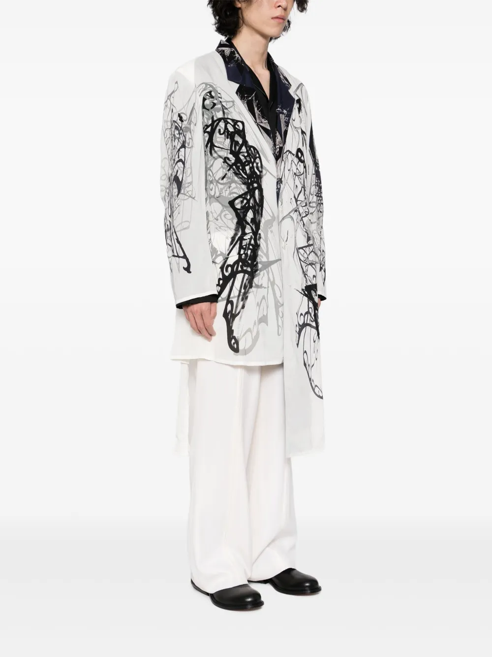 Yohji Yamamoto Jas met print Wit
