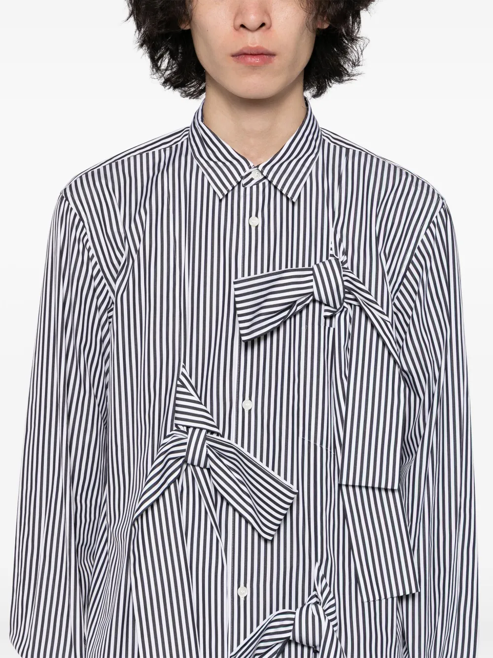 Comme des Garçons Homme Plus Overhemd met strik Zwart