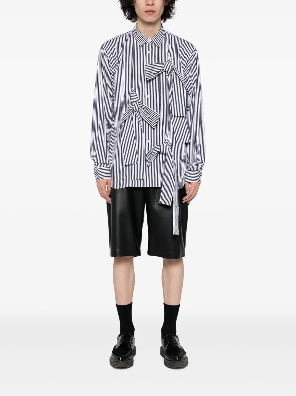 Comme des Garçons Homme Plus Overhemd met strik - Zwart