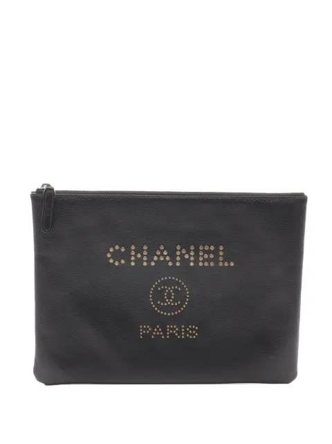 CHANEL Pre-Owned bolsa de mano Medium Caviar Deauville Pouch 2018