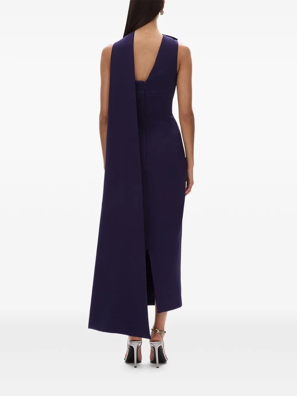Rachel Gilbert Asymmetrische gewikkelde avondjurk Blauw