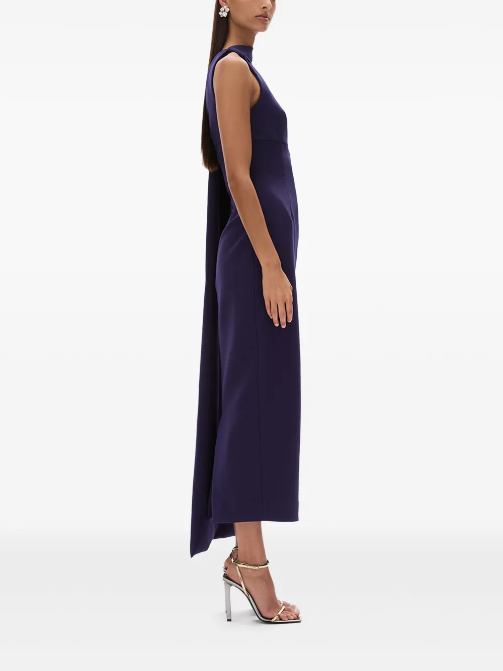 Rachel Gilbert Asymmetrische gewikkelde avondjurk Blauw