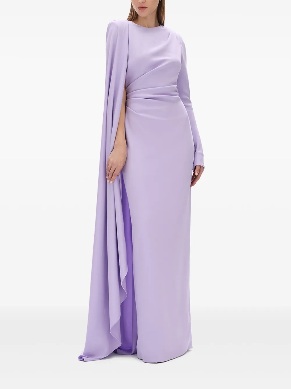 Rachel Gilbert Avondjurk met asymmetrische mouwen - Paars