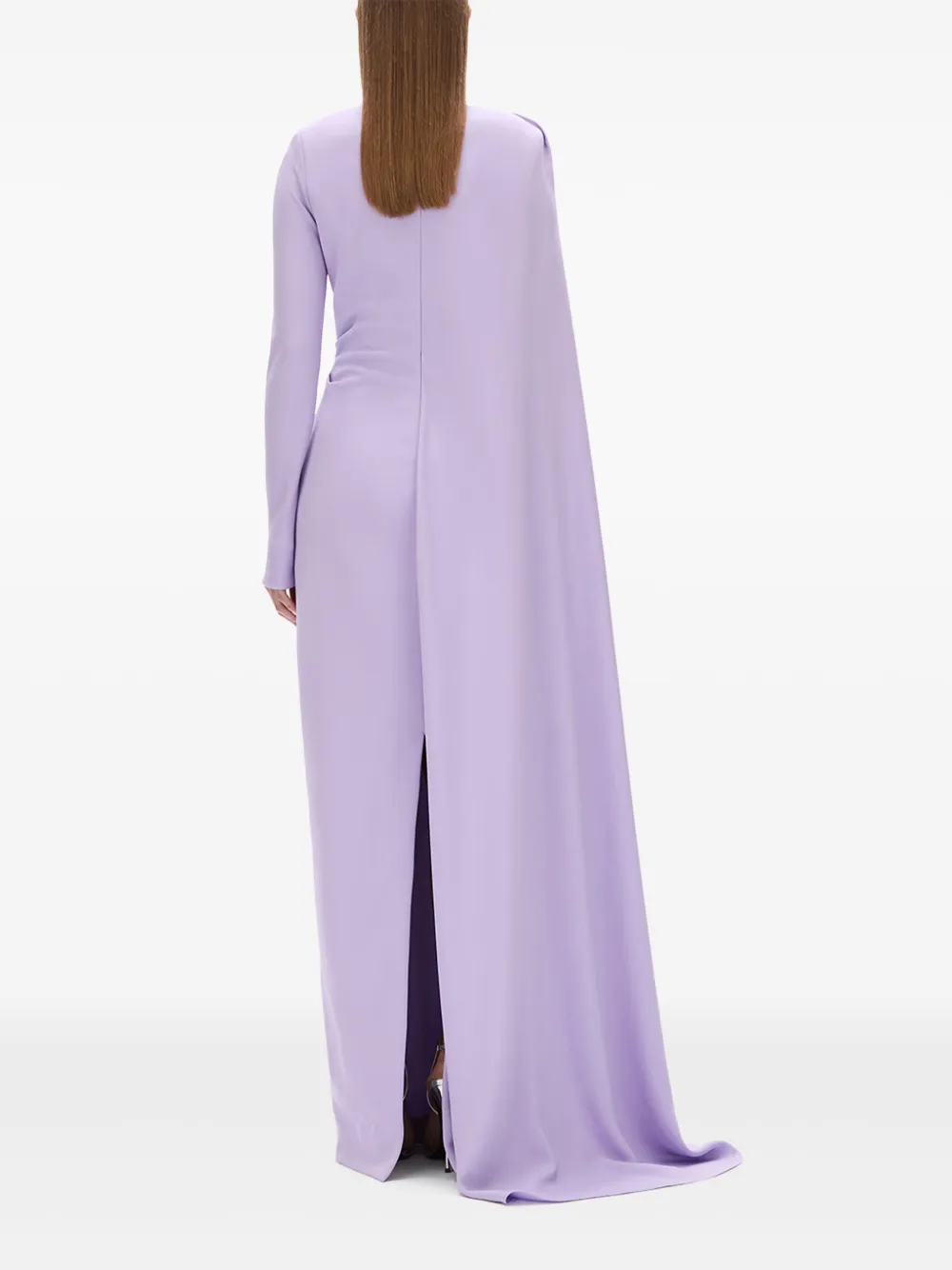 Rachel Gilbert Avondjurk met asymmetrische mouwen Paars